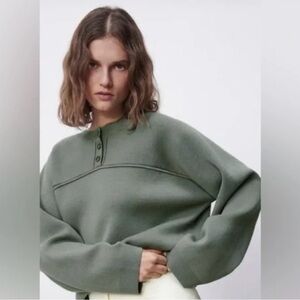 Green Button-Up Sweater